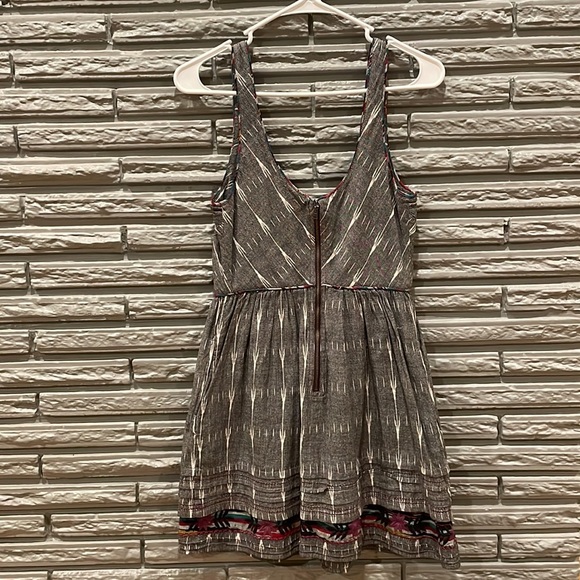 Free People "New Romantics" Layered Embroidered Bottom Grey Dress Women's Size 4 - Picture 5 of 5